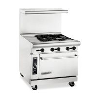American Range Commercial Gas Range With Griddle AR12G-4B - 183000 BTU/Hr