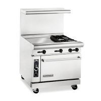 American Range Commercial Gas Range With Griddle AR24G-2B - 139000 BTU/Hr