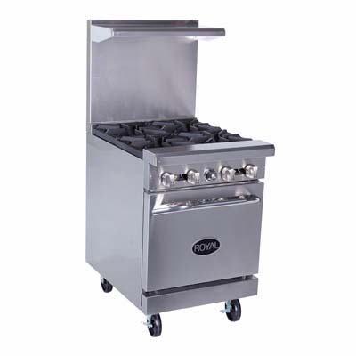 Royal Commercial Gas Range With Griddle RR-2G24 - 135,000 BTU/Hr