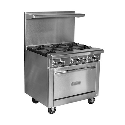 Royal Commercial Gas Range With Griddle RR-G36 - 95,000 BTU/Hr