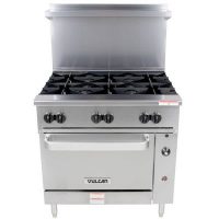 36S-6BP Vulcan Commercial Gas Range with Standard Oven Base 36S-6BP - 176,000 BTU/Hr