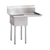 TSS-1818-R18 Thorinox One Compartment Sink - Right Drain Board TSS-1818-R18 - 18"x18"x11"