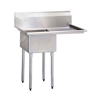 TSS-2424-R24 Thorinox One Compartment Sink - Right Drain Board TSS-2424-R24 - 24"x24"x14"