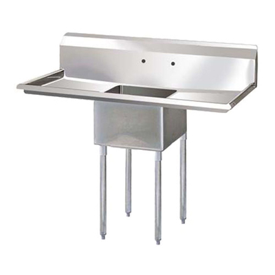 Thorinox One Compartment Sink - Two Drain Boards TSS-1818-RL18 - 18"x18"x11"