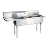TTS-1818-L18 Thorinox Three Compartment Sink - Left Drain Board TTS-1818-L18 - 18"x18"x11"
