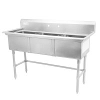 TTS-1818-0 Thorinox Three Compartment Sink - No Drain Board TTS-1818-0 - 18"x18"x11"