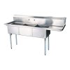 TTS-2424-R24 Thorinox Three Compartment Sink - Right Drain Board TTS-2424-R24 - 24"x24"x14"