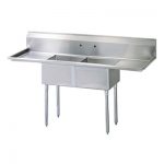 TDS-1818-RL18 Thorinox Two Compartment Sink - Two Drain Boards TDS-1818-RL18 - 18"x18"x11"