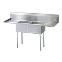 TDS-1818-RL18 Thorinox Two Compartment Sink - Two Drain Boards TDS-1818-RL18 - 18"x18"x11"