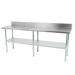 thorinox dsst-2496-bk work table stainless steel with backsplash