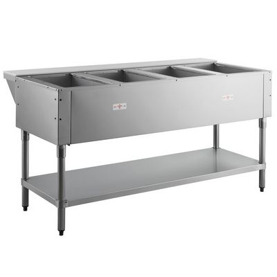 advance tabco hf-4e-120 electric steam table with undershelf back view