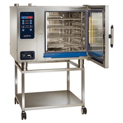 alto-shaam ctc7-20g commercial gas combi oven door open on stand