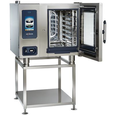 alto-shaam ctp6-10e electric combi oven door open on stand
