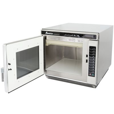 amana rc30s2 heavy duty commercial microwave oven door open