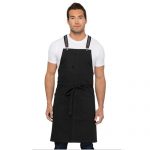 Chefworks ABS01-JBK-0 Berkeley Jet Cotton Bib Apron - Black