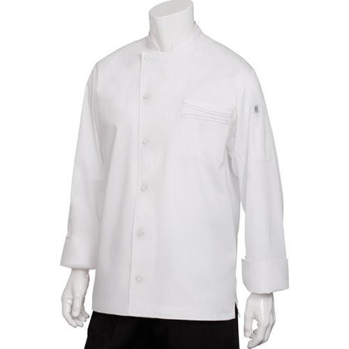 Chefworks VSLS-WWH-L Lyss Long Sleeve Chef Coat - White