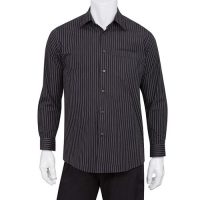 Chefworks D300-CDA-S Mens Onyx Dress Shirt - Pinstripe