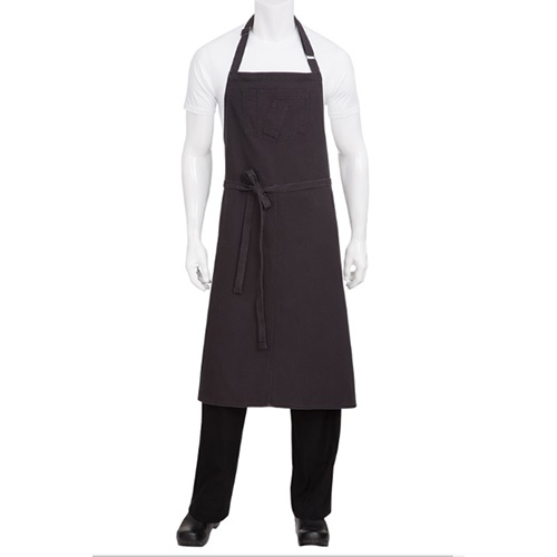 Chefworks ABCKV003-SGY-0 Rockford Chefs Bib Apron - Steel Gray