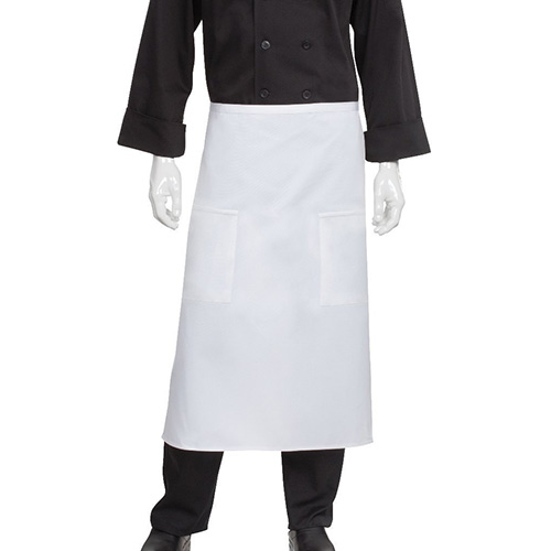 Chefworks 122A-WHT Two Pocket Bistro Apron - White