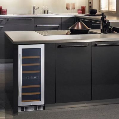 eurodib usf33d glass door wine merchandiser in kitchen