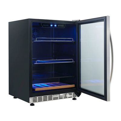 eurodib usf54bc glass door wine merchandiser door open