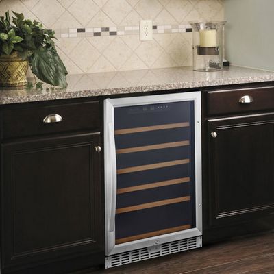 eurodib usf54s glass door wine merchandiser in kitchen