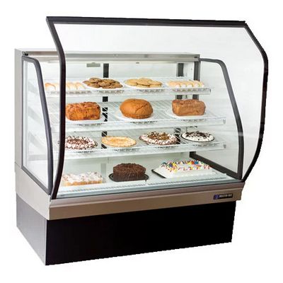 master-bilt cgb-77 floor display refrigerator curved door open