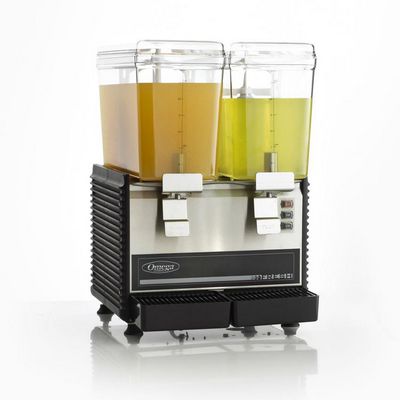 omega osd20 beverage dispenser filled with juice