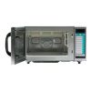 sharp r-21lvf moderate duty commercial microwave oven door open