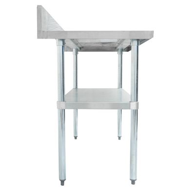 thorinox dsst-2424-bk stainless steel work table with back splash side view