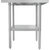 thorinox dsst-2430-ss stainless steel work table side view