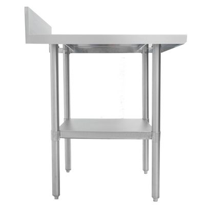 thorinox dsst-2460-bkss stainless steel work table with back splash side view