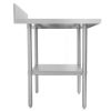 thorinox dsst-2484-bkss stainless steel work table with back splash side view