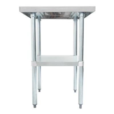 thorinox dsst-3024-gs stainless steel work table side view