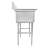 thorinox tds-1818-0 two compartment sink no drain board side view