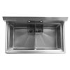 thorinox tds-1818-0 two compartment sink no drain board top view