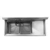 thorinox tds-1818-r18 two compartment sink two drain boards side view