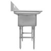 thorinox tds-1818-rl18 two compartment sink two drain boards side view