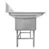thorinox tds-2424-rl24 two compartment sink two drain boards side view
