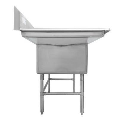 thorinox tds-2424-rl24 two compartment sink two drain boards side view