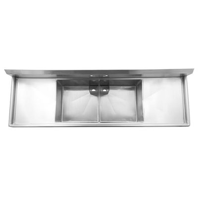 thorinox tds-2424-rl24 two compartment sink two drain boards top view