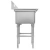 thorinox tss-1818-l18 one compartment sink left drain board side view