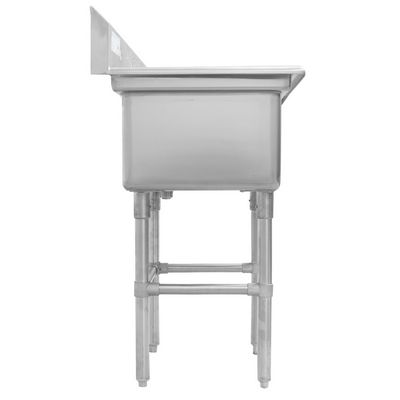 thorinox tss-1818-l18 one compartment sink left drain board side view