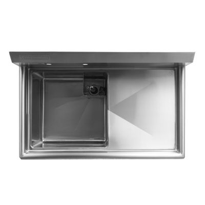 thorinox tss-1818-l18 one compartment sink left drain board top view