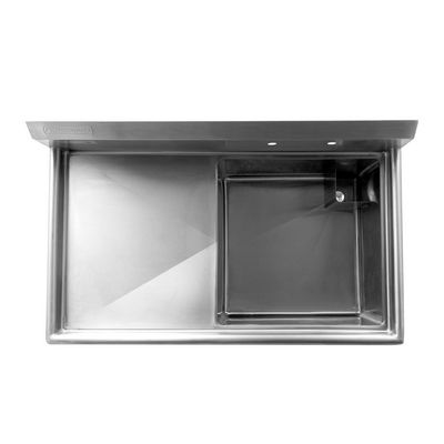 thorinox tss-2424-l24 one compartment sink left drain board top view