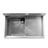 thorinox tss-2424-r24 one compartment sink right drain board top view