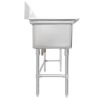 thorinox tts-1818-0 three compartment sink no drain board side view