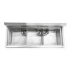 thorinox tts-1818-0 three compartment sink no drain board top view