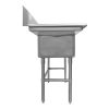 thorinox tts-1818-l18 three compartment sink left drain board side view