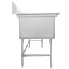 thorinox tts-1818-r18 three compartment sink right drain board side view